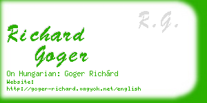 richard goger business card